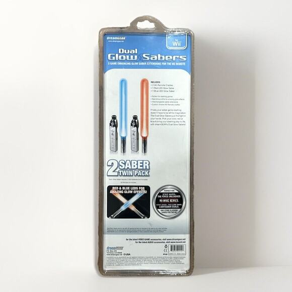 Dreamgear 2 Saber Pack Red & Blue Glow Sabers w/ Cradles for Nintendo Wii! New - Picture 2 of 3